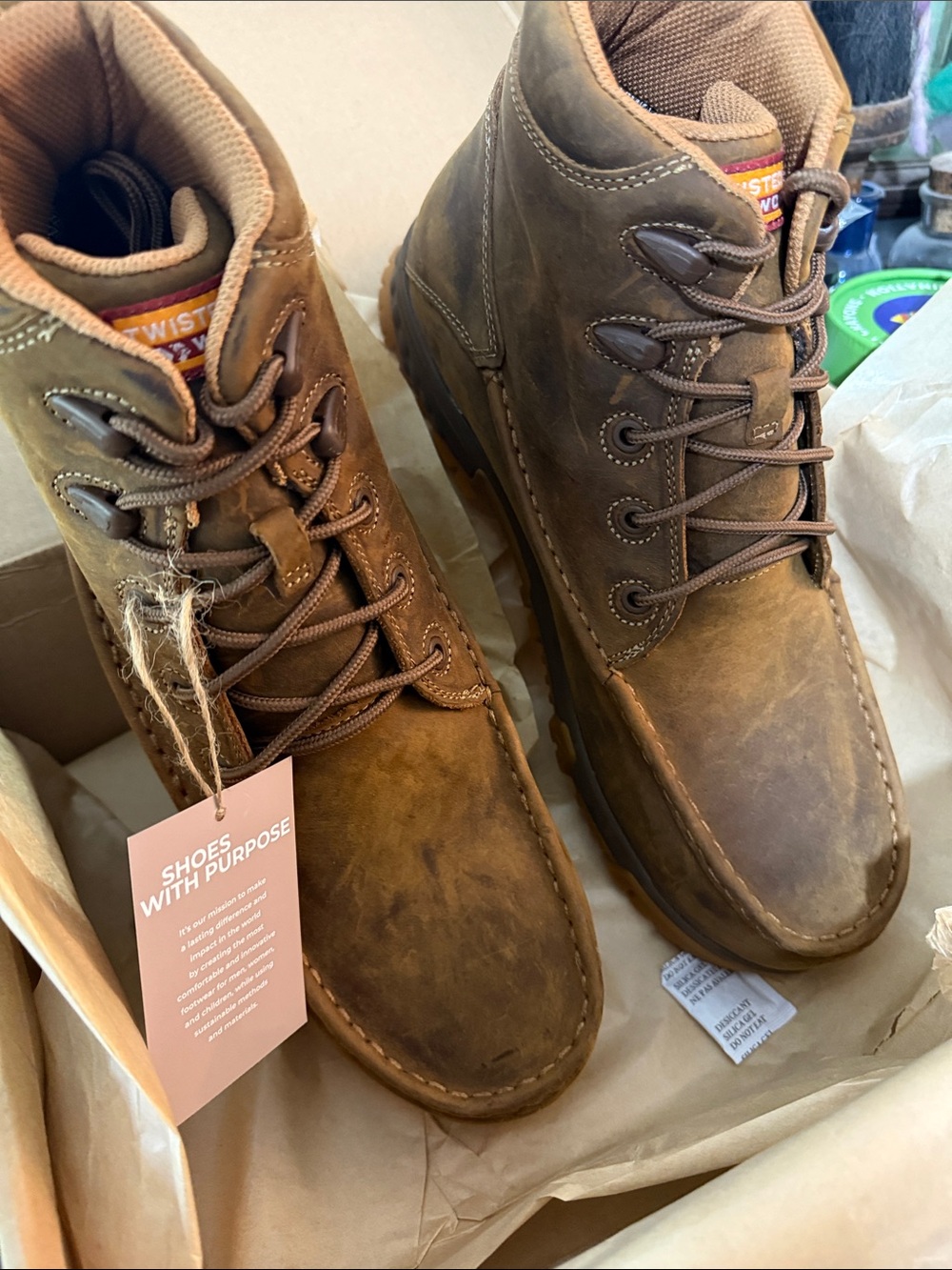 Men's Brown Leather Work Boots - Outdoor Boot Twisted X size 13